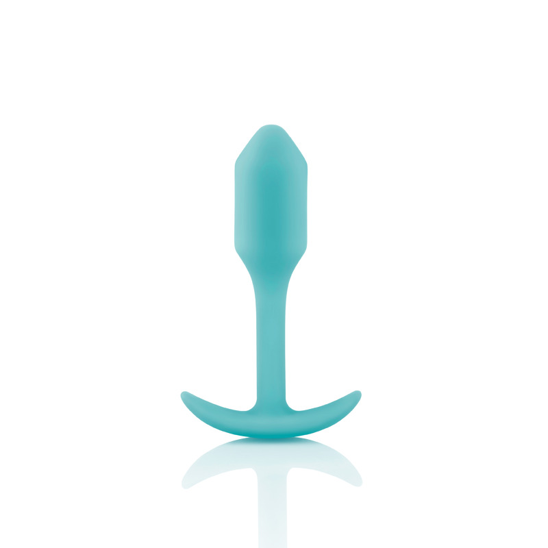 Бесшовная силиконовая анальная пробка с утяжелением B-Vibe - Snug Plug 1 зеленая