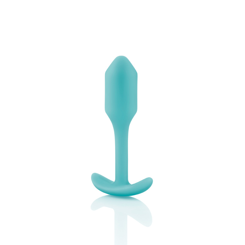 Бесшовная силиконовая анальная пробка с утяжелением B-Vibe - Snug Plug 1 зеленая