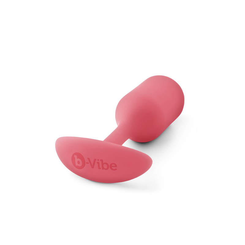 Бесшовная силиконовая анальная пробка с утяжелением B-Vibe - Snug Plug 2 коралловая