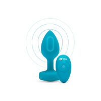 Анальная пробка с вибрацией и камнем B-Vibe - Vibrating Jewel Plug S/M, синяя