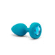 Анальная пробка с вибрацией и камнем B-Vibe - Vibrating Jewel Plug S/M, синяя