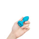 Анальная пробка с вибрацией и камнем B-Vibe - Vibrating Jewel Plug S/M, синяя