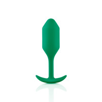Анальная пробка со смещенным центром тяжести B-Vibe Snug Plug 2, силиконовая, зеленая