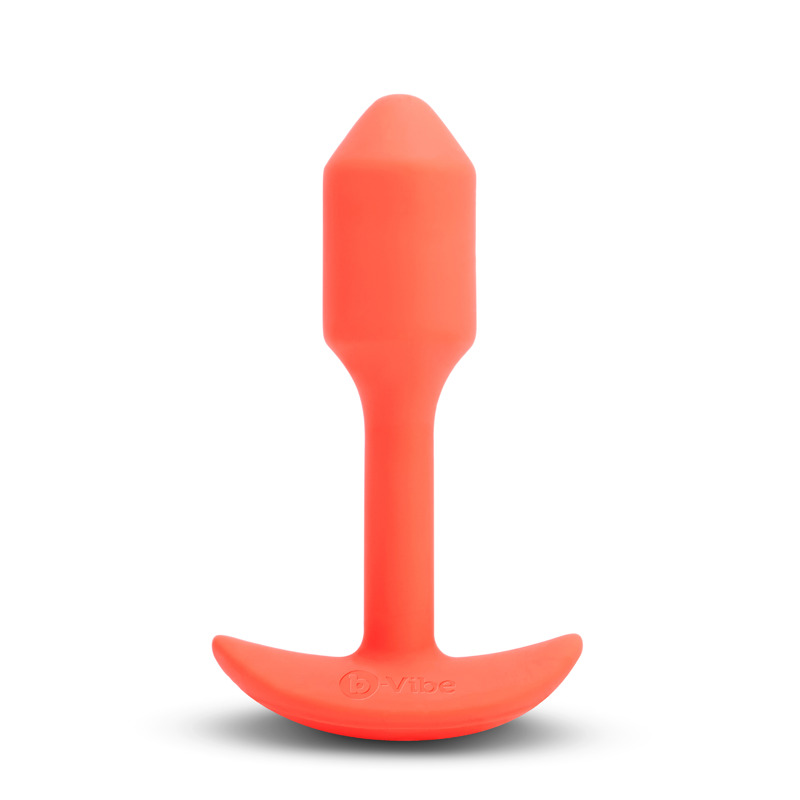 Анальна пробка с вибрацией размер S B-Vibe Vibrating Snug Plug 1, оранжевая