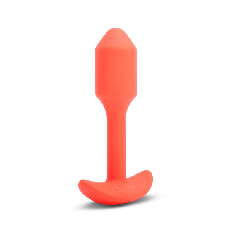 Анальна пробка с вибрацией размер S B-Vibe Vibrating Snug Plug 1, оранжевая