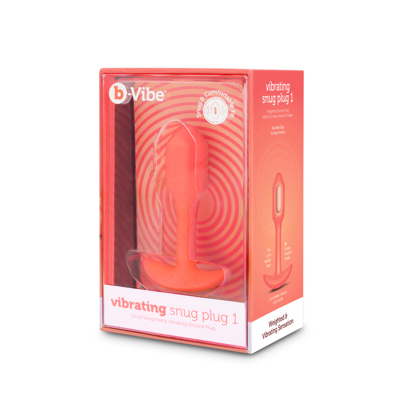Анальна пробка с вибрацией размер S B-Vibe Vibrating Snug Plug 1, оранжевая
