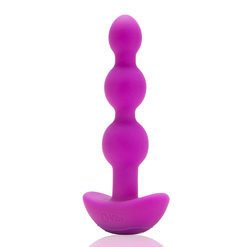 Анальные шарики с пультом, 2 мотора B-Vibe TRIPLET ANAL BEADS, фуксия