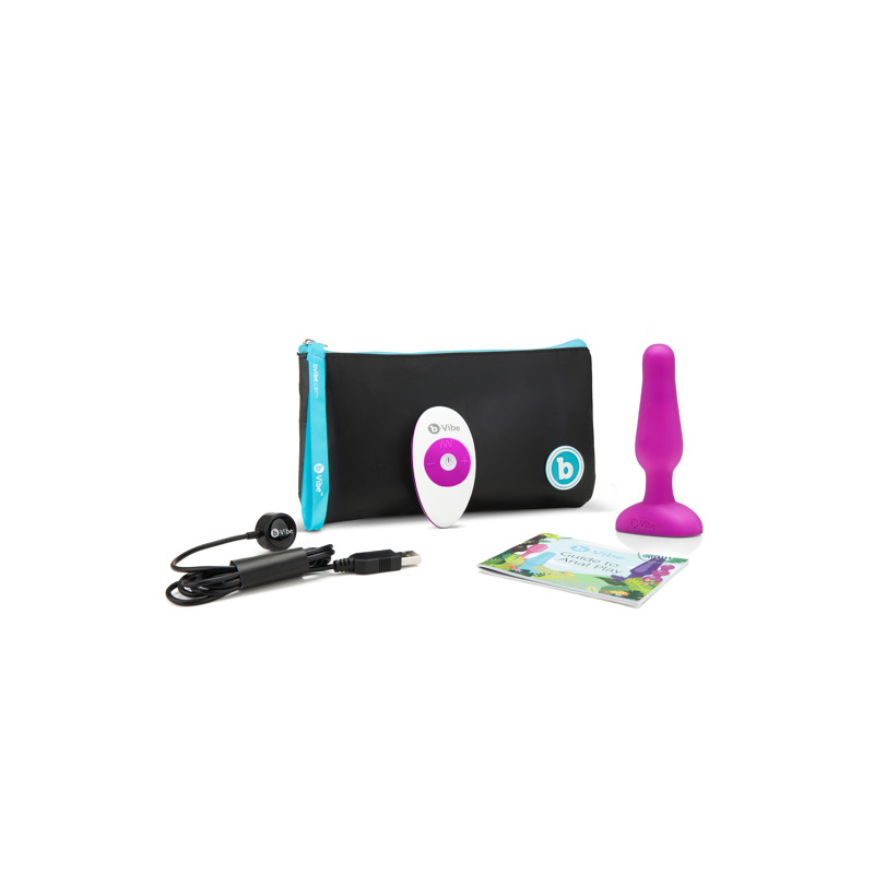 Анальная пробка с вибрацией b-Vibe Novice Plug Fuchsia, розовая