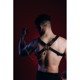 Портупея мужская из натуральной кожи с поводком РТ1 , черная, One Size