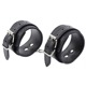 Наручники из экокожи DS Fetish Wrist Restraints черные с серебристой фурнитурой