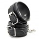 Наручники из экокожи DS Fetish Wrist Restraints черные с серебристой фурнитурой