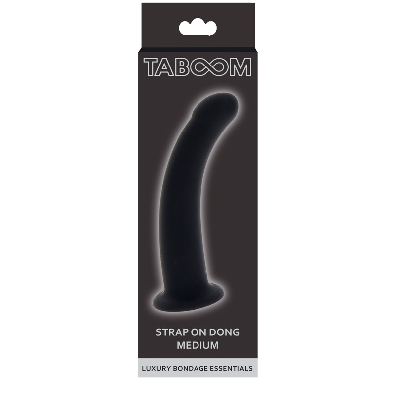 Фаллоимитатор страпон Taboom Strap-On Dong Medium черного цвета, 14 см х 3.3 см