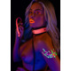 Ошейник с поводком светящийся в темноте Taboom Glow In the Dark Collar and Chain Leash, розовый