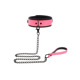 Ошейник с поводком светящийся в темноте Taboom Glow In the Dark Collar and Chain Leash, розовый