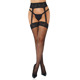 Чулки в сеточку с кружевным поясом Daring Intimates, черные, One Size