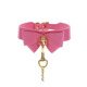 Ошейник с поводком Taboom Malibu Collar and Leash из веганской кожи, розовый