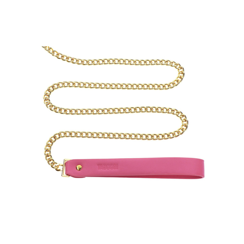 Ошейник с поводком Taboom Malibu Collar and Leash из веганской кожи, розовый