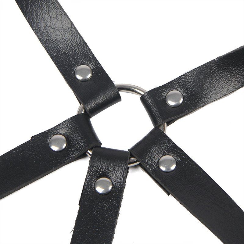 Портупея из искусственной кожи Star Night Leather Chest Harness Straps, черная