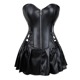 Корсет с юбкой Star Night Sexy Leather и трусиками в комплекте, черный, М