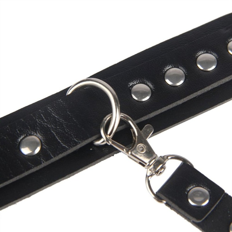 Гартеры с наручниками Star Night Sexy Bondage из экокожи, черные, One Size