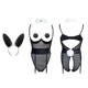 Сексуальный костюм зайки UPKO Bunny Girl Bodysuit с открытой грудью, черный, М