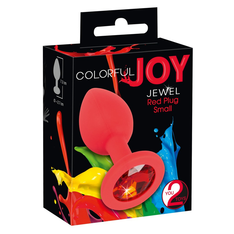 Анальная пробка You2Toys из силикона с камнем, красная, S