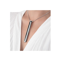 Вибропуля на цепочке Le Wand NECKLACE VIBE, металлическая, серебряная