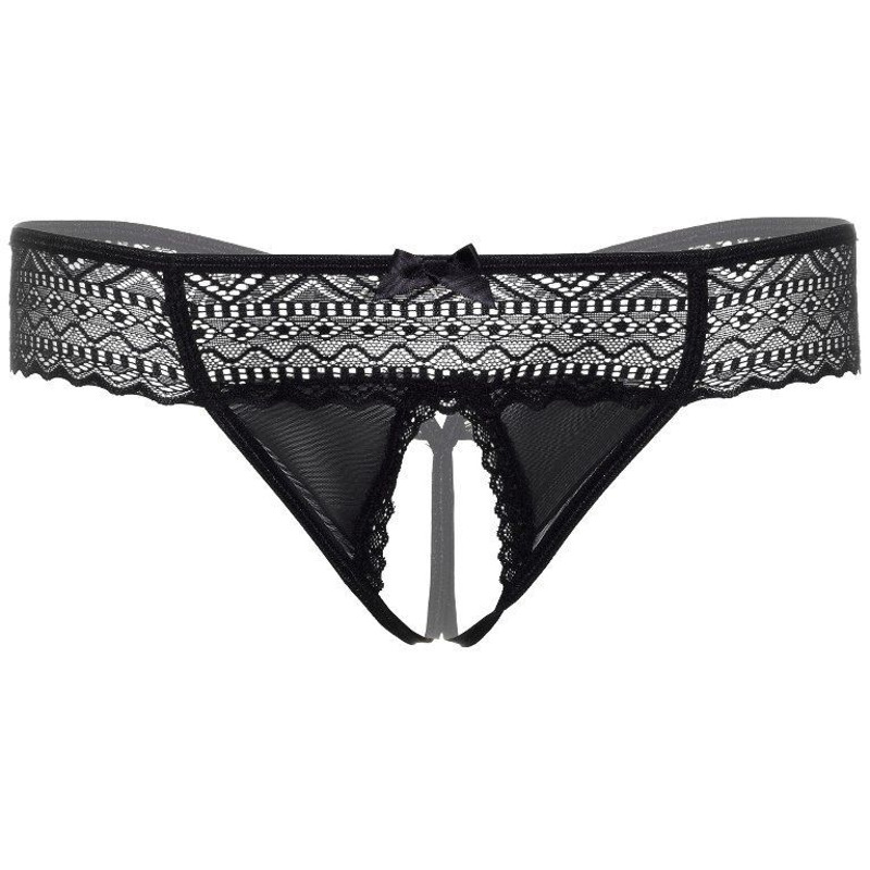 Трусики с интимным вырезом S/M Roxanne Daring Intimates, черные