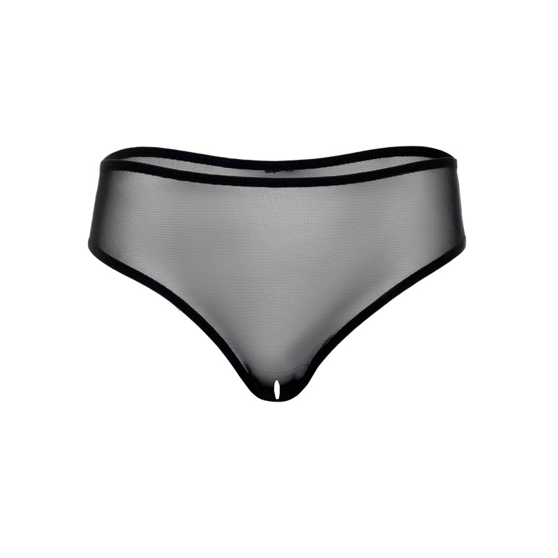 Трусики прозрачные с открытым доступом Daring Intimates Alexa, черный, S/M