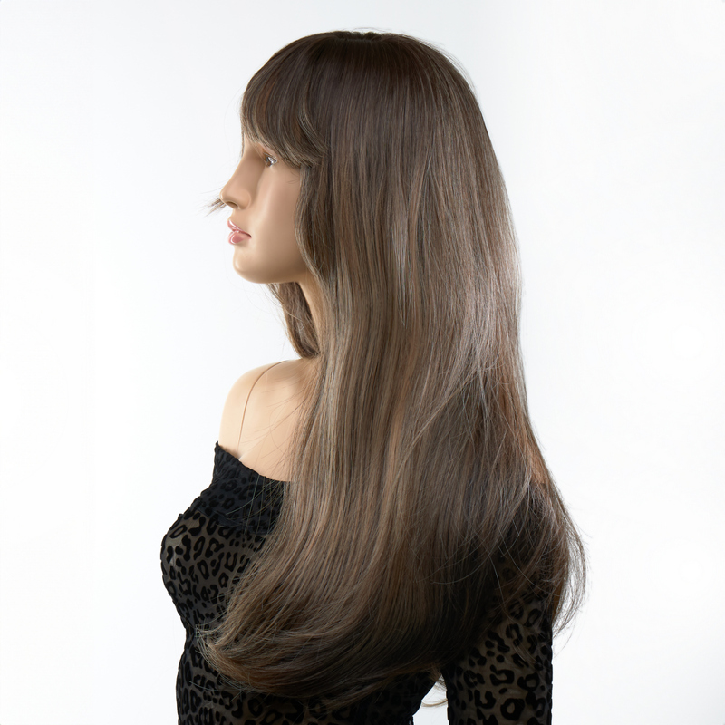 Парик длинный с челкой Fetish Hair, русый с эффектом мелирования, 60 см