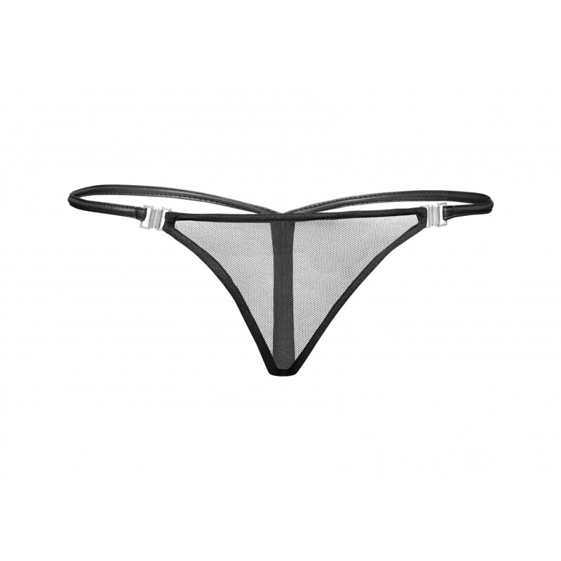 Трусики сетка стринги с застежками F119 Noir Handmade L
