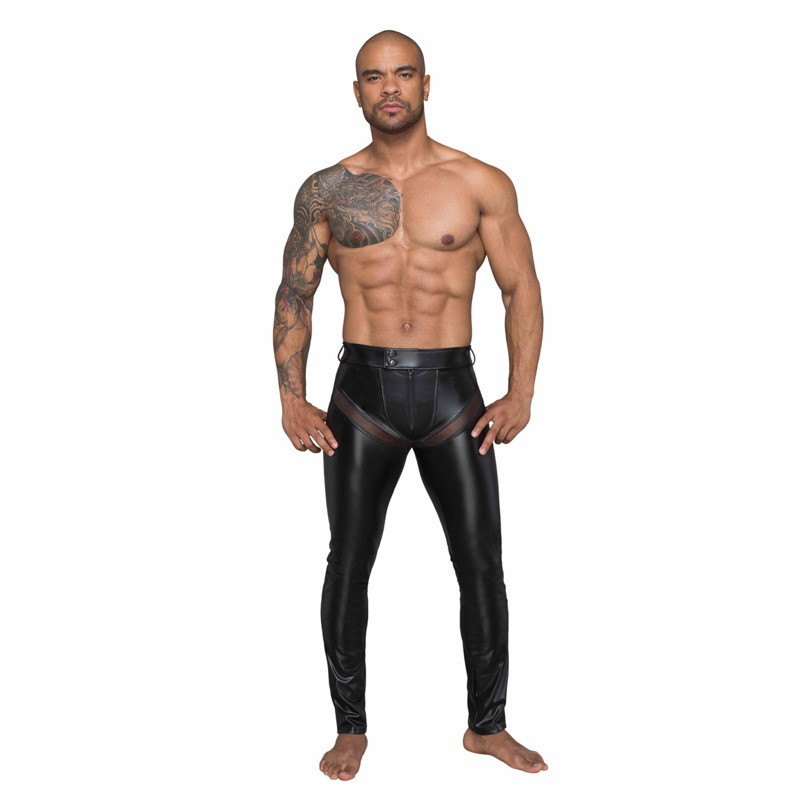 Брюки мужские, винил H059 Noir Handmade, черный, XL