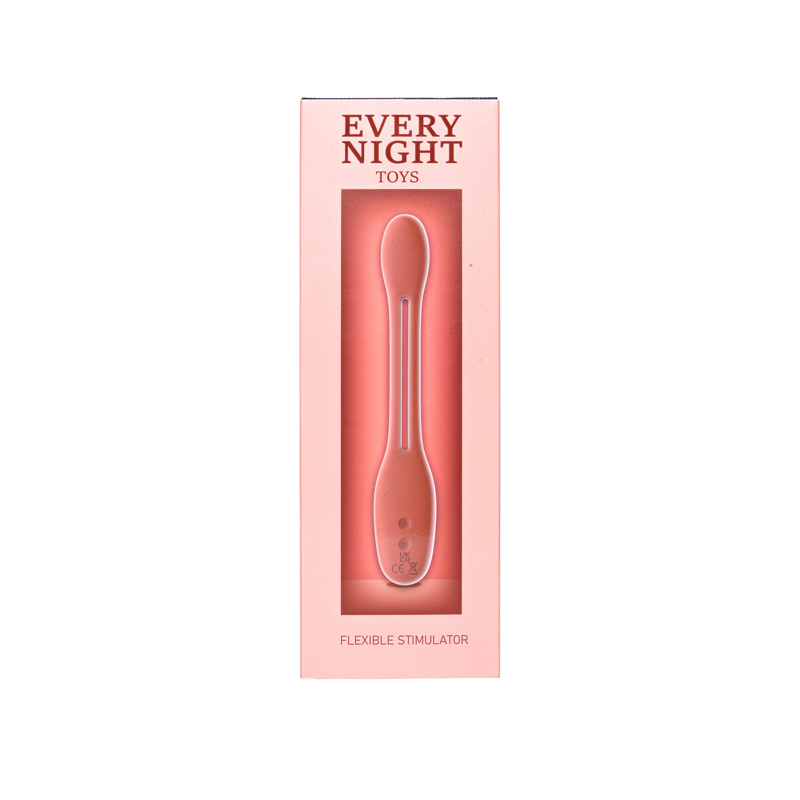 Гибкий вибратор для пар Every Night Toys Flexible с двумя моторчиками, красный