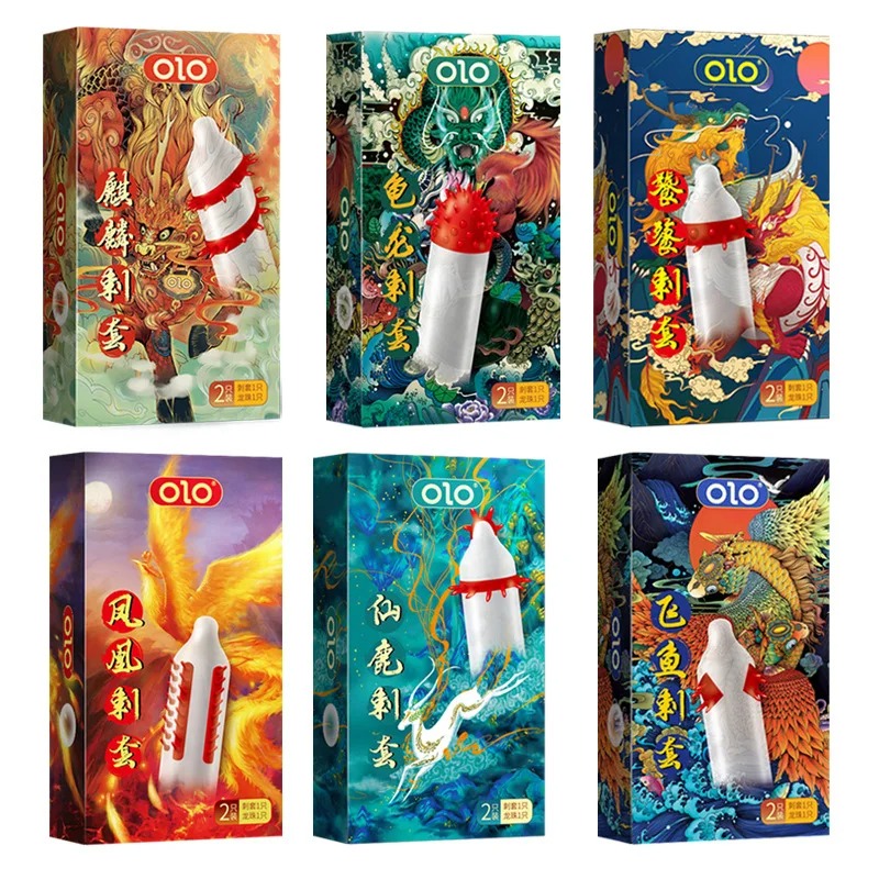 Презерватив OLO с усиками + шарик "Phoenix Spiny condom" (в комплекте 1 презератив + 1 шарик)