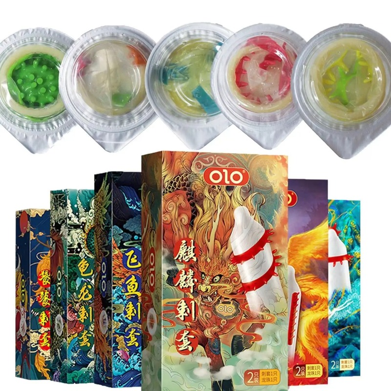 Презерватив OLO с усиками + шарик "Phoenix Spiny condom" (в комплекте 1 презератив + 1 шарик)