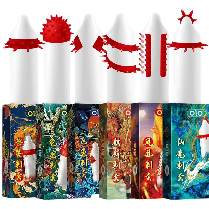 Презерватив OLO с усиками + шарик "Fairy deer Spiny condom" (в комплекте 1 презератив + 1 шарик)