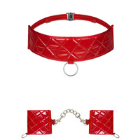 Набор из ошейника и наручников Obsessive Hunteria cuff & chocker O/S