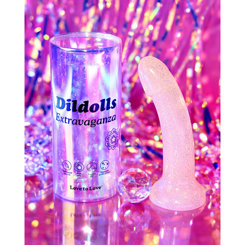 Дилдо с блестками Love To Love DILDOLLS - EXTRAVAGANZA, ультрамягкий