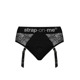 Кружевные трусы для страпона с подвязками для чулок Strap-On-Me DIVA HARNESS - XS