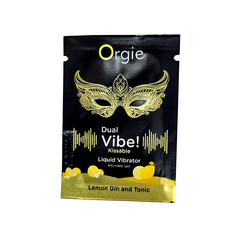 САШЕТ/ Жидкий вибратор Orgie DUAL VIBE коктейль Джин-тоник лимон, 15 мл