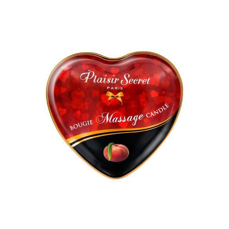 Распродажа!!! Массажная свеча-сердечко Plaisirs Secrets Peach (35 мл) (срок 09.2025)