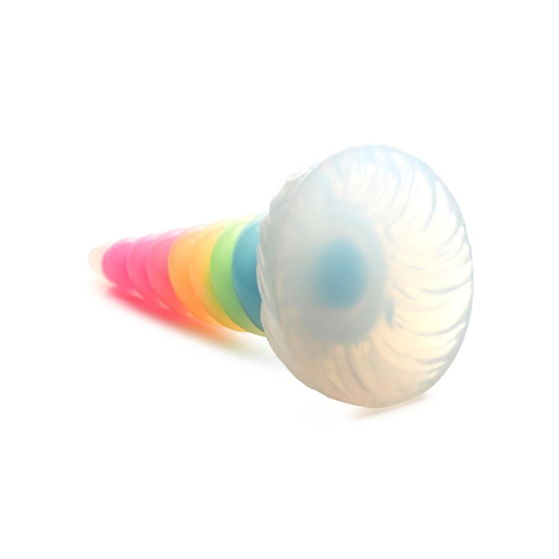 Фэнтезийный фаллоимитатор Creature Cocks Luminescent Rainbow Silicone Dildo