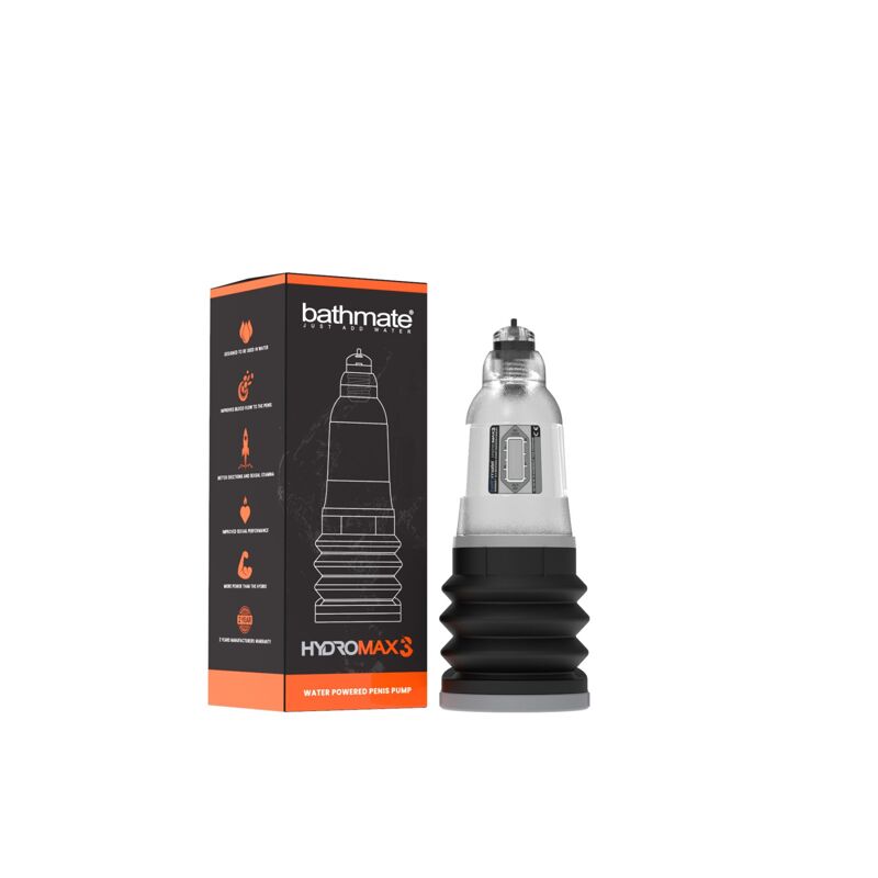 Гідропомпа Bathmate Hydromax 3 Clear, для члена довжиною до 7,5 см, діаметр до 4,5 см Гідропомпа Bathmate Hydromax 3 Clear, для члена довжиною до 7,5 см, діаметр до 4,5 см