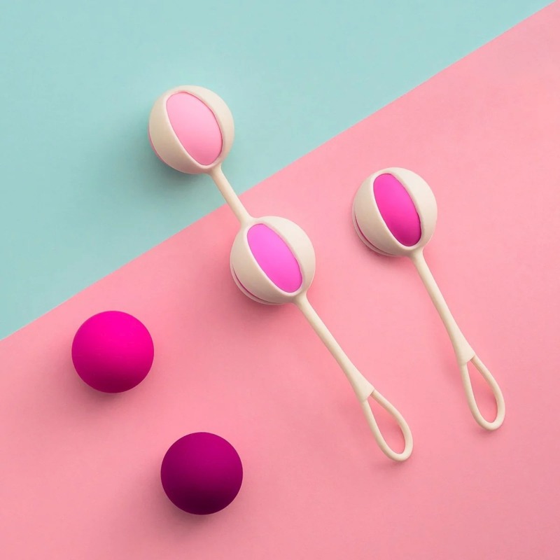 Набор вагинальных шариков Gvibe Geisha Balls 3, силиконовые, розовый, 5 штук