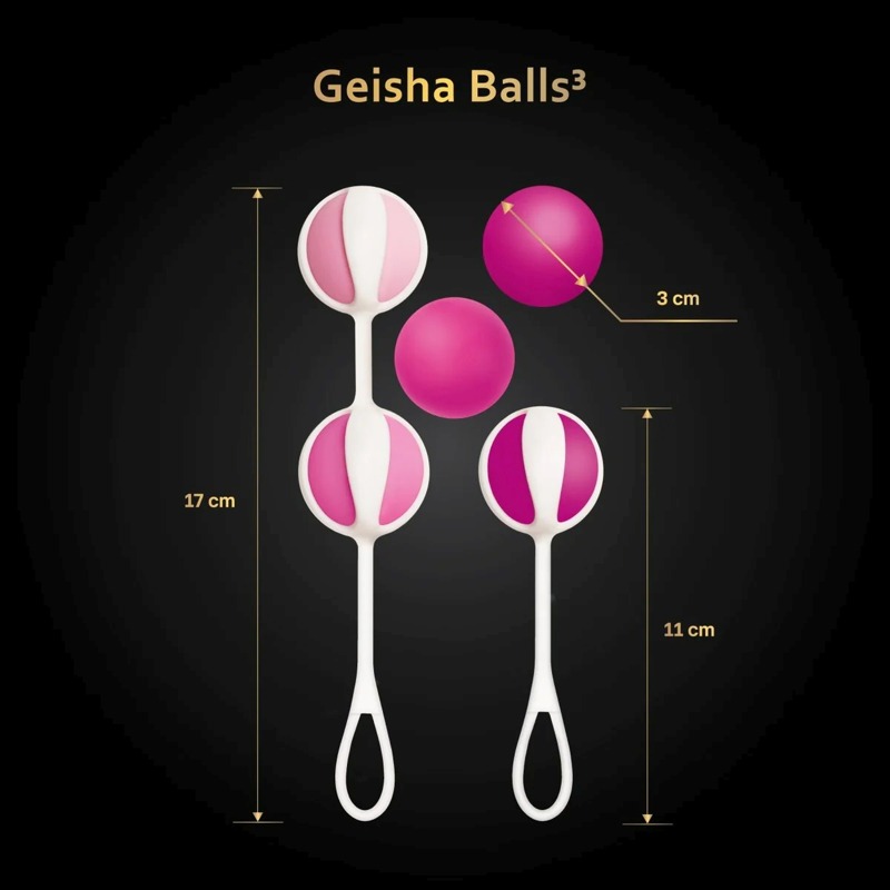 Набор вагинальных шариков Gvibe Geisha Balls 3, силиконовые, розовый, 5 штук