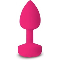 Анальная пробка с вибрацией S Gplug Gvibe, силиконовая, розовая, 8.2 х 3 см