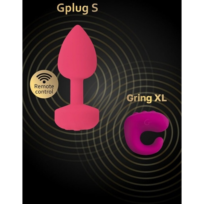 Анальная пробка с вибрацией S Gplug Gvibe, силиконовая, розовая, 8.2 х 3 см