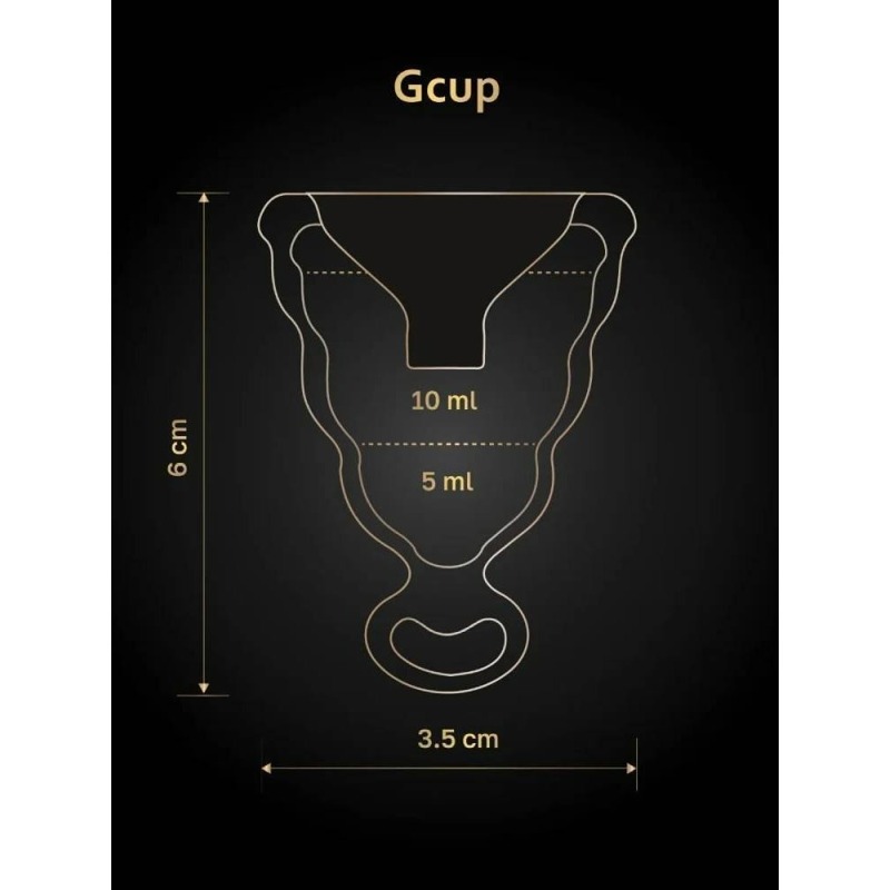 Менструальная чаша Gcup Gvibe, S, черная, 6 х 3.5 см