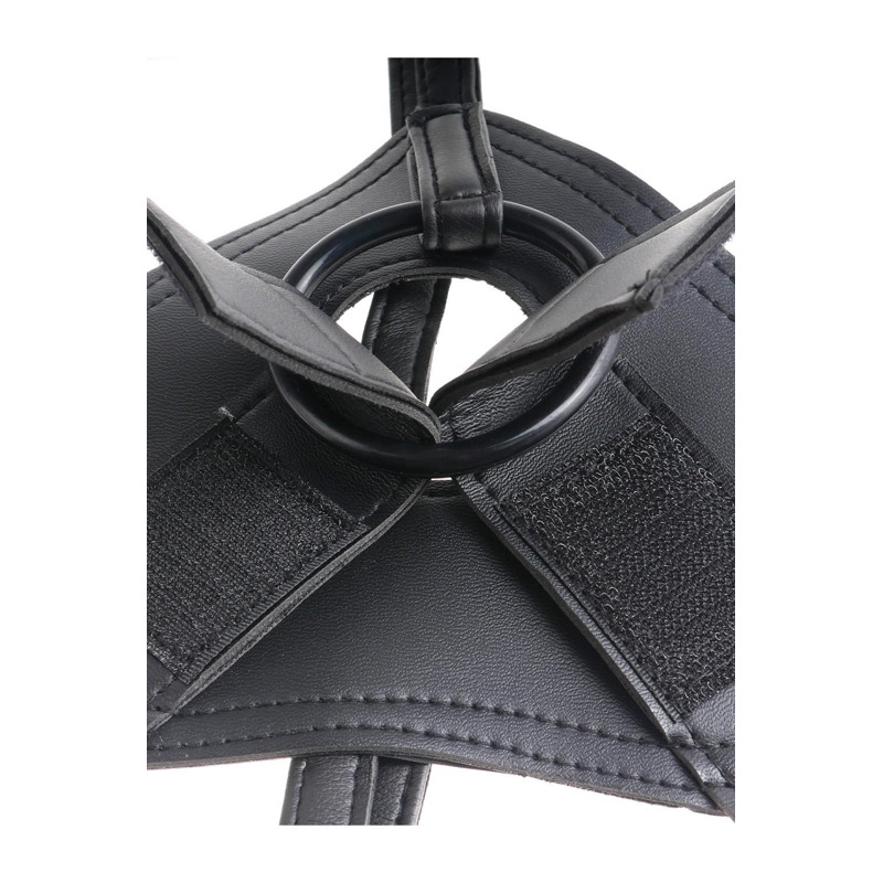 Ременная черная сбруя Pipedream King Cock Strap-On Harness с реалистичным фаллоимитатором, 20 см