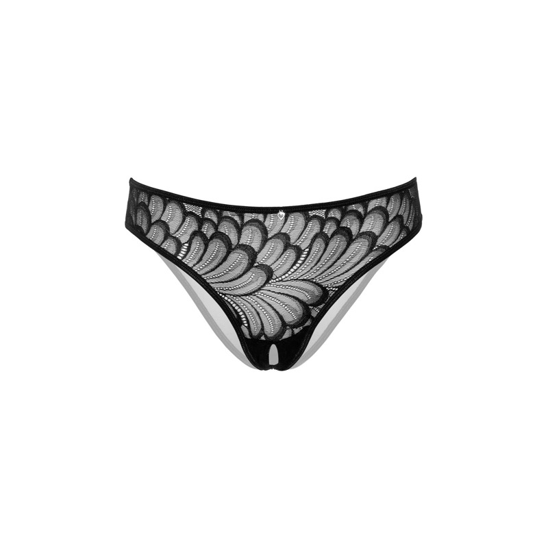 Трусики с цветочной аппликацией и открытым доступом Daring Intimates черный, S/M